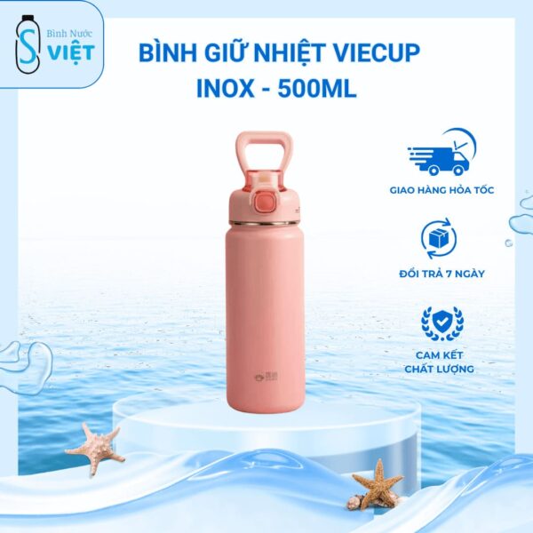 Bình giữ nhiệt Viecup, inox 304, có tay cầm