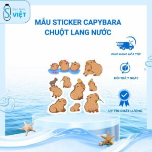 Mẫu Sticker Capybara Chuột Lang Nước